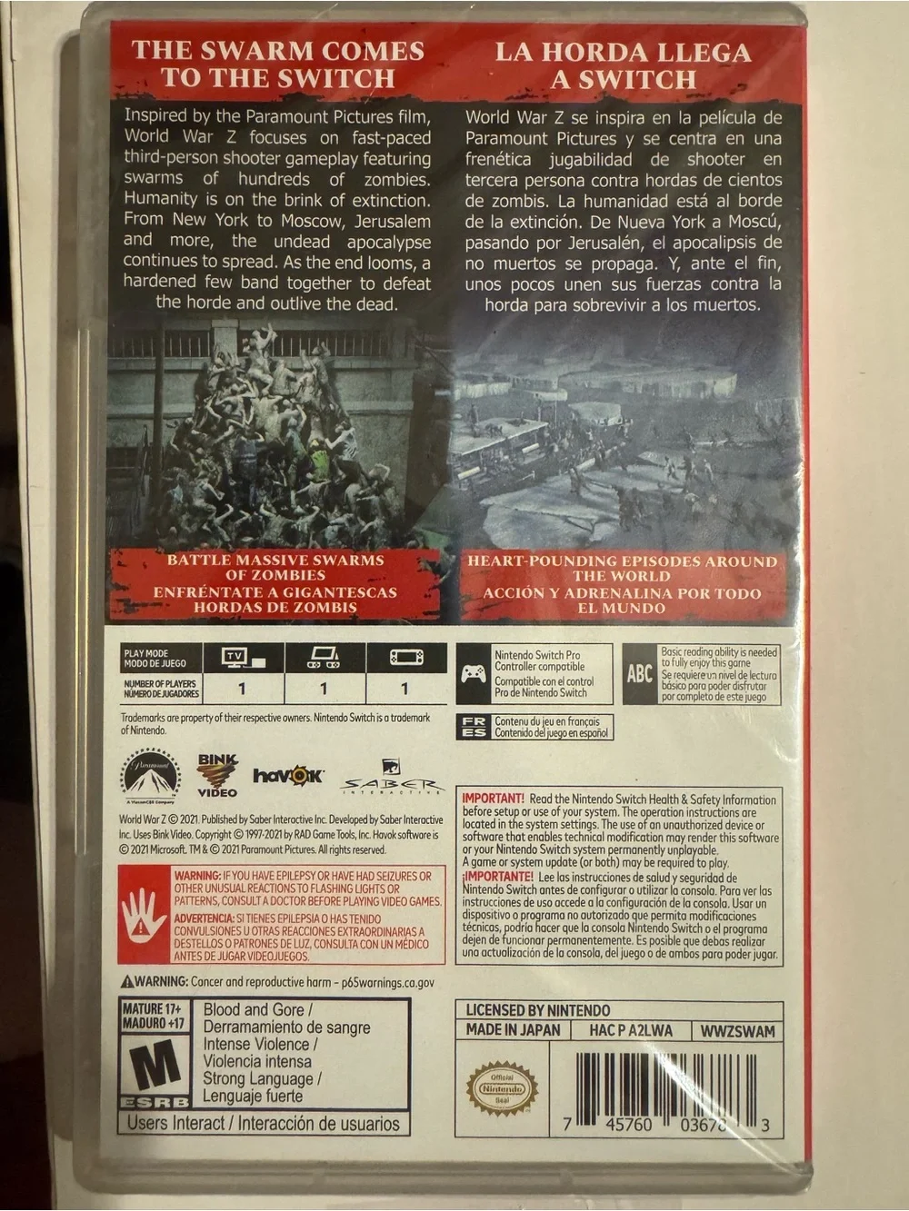 World War Z - Nintendo Switch (Blue & Black)